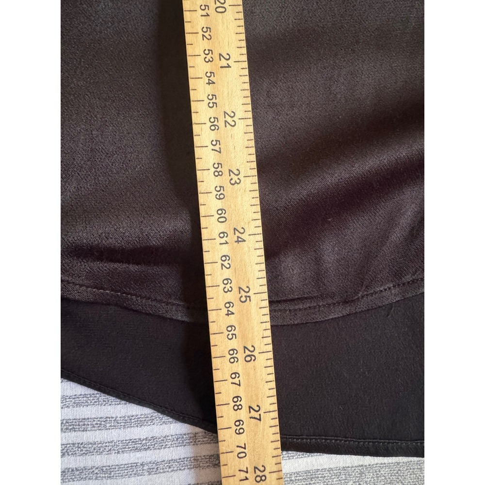 L'AGENCE Black Satin Rayon Button Front Blouse Puff Sleeve Size 6 - Picture 7 of 9